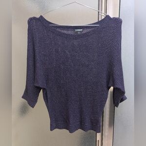 Express Women's Purple Sparkly Sweater